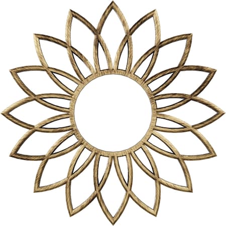 Ekena Millwork Daisy Architectural Grade PVC Pierced Ceiling Medallion, Antiqued Brass, 16"OD x 5 5/8"ID x 1/2"P CMPP16DAABS